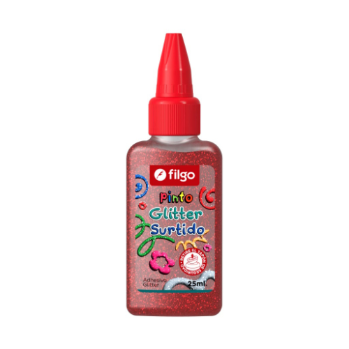 ADHESIVO GLITTER ROJO X 25 ML X UNIDAD FILGO