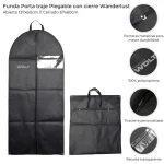 FUNDA PORTATRAJE PLEGABLE CON CIERRE NEGRO - Imagen 2