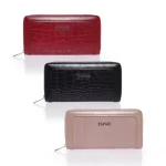 BILLETERA GRANDE DE CROCO CON LOGO METAL