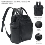 MOCHILA 16 PULGADAS BOCA DE PEZ NEGRO DSC