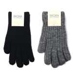 GUANTE MUJER CON PUÑO NEGRO-GRIS-LILA DSC