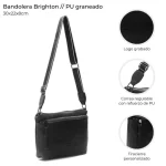 BANDOLERA BRIGHTON DOS CIERRES NEGRO DSC - Imagen 2