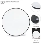 ESPEJO CON AUMENTO 10X CON TOPETINAS ADHESIVAS - Imagen 2