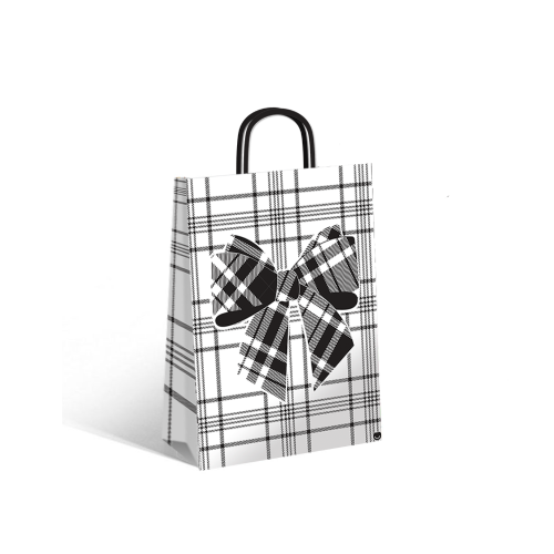 161037 BOLSA REGALO 22X10X30 LAZO ESCOCES - Imagen 1