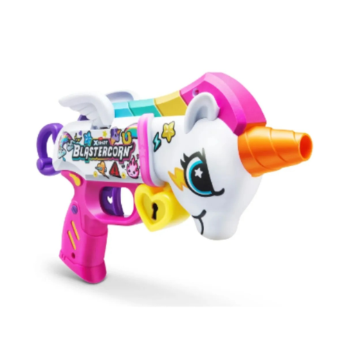 161088 PISTOLA CON 16 DARDOS X-SHOT BLASTERCORN UNICORN - ZURU 7473 - Imagen 1