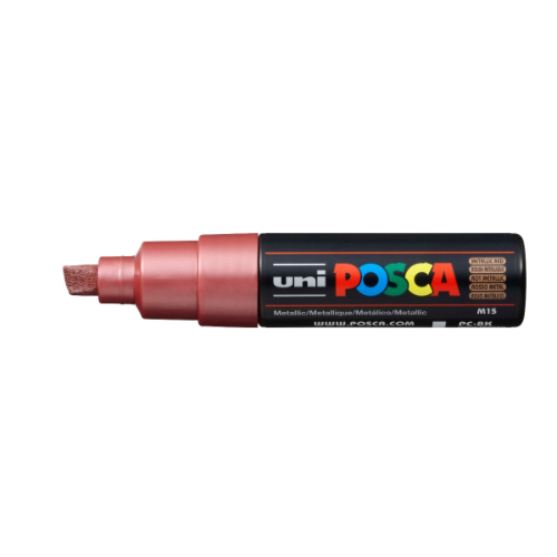 162147 MARCADOR 8K PUNTA CHANFLE ROJO METAL ROMET - Imagen 1
