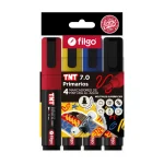 MARCADOR PINTURA AL AGUA TNT 7.0 ESTUCHE X 4 UNIDADES PRIMARIOS FILGO