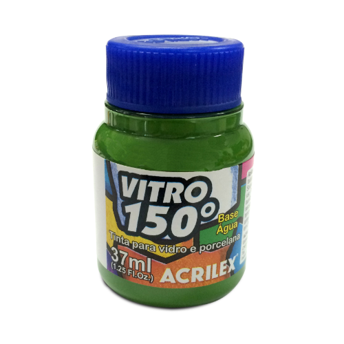 PINTURA VITRO 150° X 37 ML VERDE HOJA ACRILEX