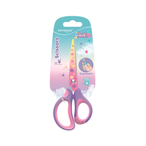TIJERA 14 CM PASTEL BLISTER X UNIDAD KEYROAD