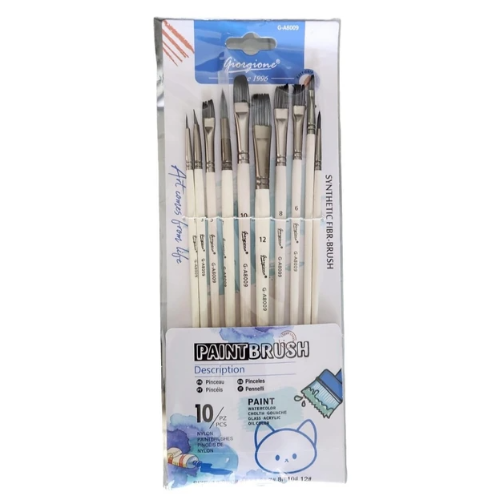 164844 PINCEL MIXTO PELO SINTETICO CABO LARGO SET X 10 GIORGIONE - Imagen 1