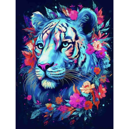 165021 PINTURA EN DIAMANTES 20X20 TIGRE EN ESTUCHE DE ACETATO ASB - Imagen 1