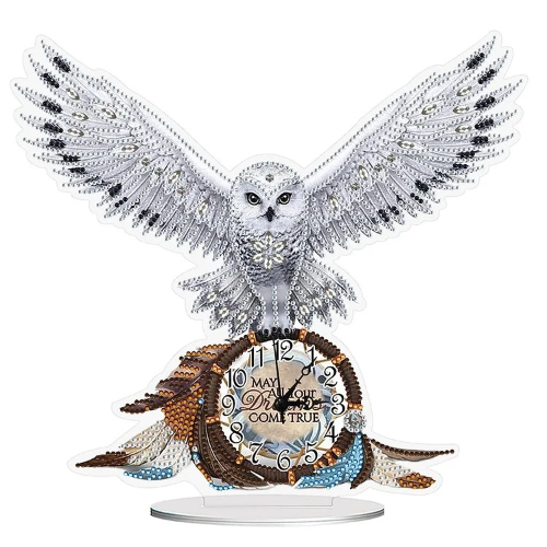 165031 PINTURA EN DIAMANTES 27,3X20,5 RELOJ BUHO DREMSASB ASB - Imagen 1