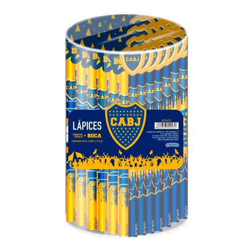 165196 LAPIZ NEGRO CON GOMA BOCA JUNIORS X UNIDAD - Imagen 1