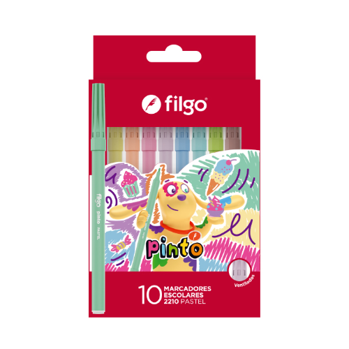MARCADOR PINTO 2210 PASTEL ESTUCHE X 10 UNIDADES FILGO