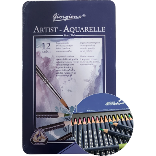 165500 LAPIZ COLOR X 120 UNIDADES LARGOS ACUARELABLES LATA GIORGIONE - Imagen 1