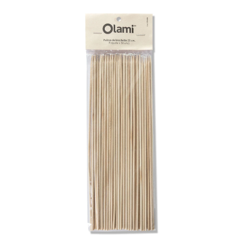 PALITO BROCHETTE 25 CM X 50 UNIDADES OLAMI