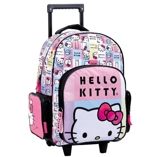 165597 MOCHILA CARRO 18" PULGADAS HELLO KITTY CUADRILLE WABRO - Imagen 1