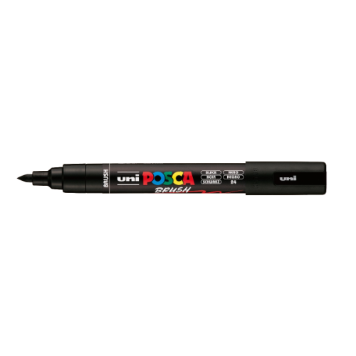 165643 MARCADOR 1.4-4MM BRUSH NEGRO NEG - Imagen 1
