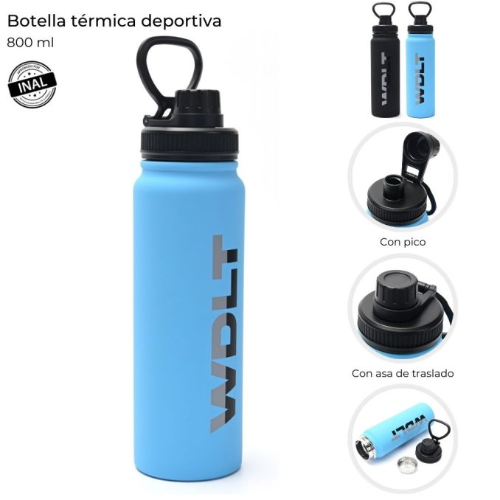 165806 BOTELLA TERMICA DEPORTIVA 800 ML ACTIVE CON PICO - Imagen 1