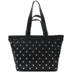 CARTERA TOTE LEVANTE DOBLE MANIJA NEGRO CON TACHAS