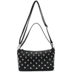 BANDOLERA LEVANTE DOBLE CORREA NEGRO CON TACHAS
