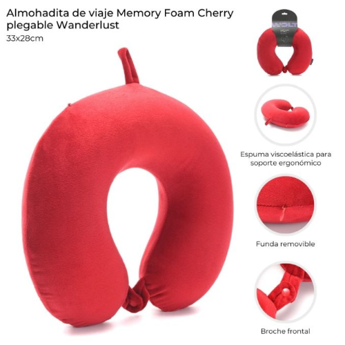 165841 ALMOHADA DE VIAJE CHERRY MEMORY FOAM PLEGABLE - Imagen 1