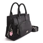 BANDOLERA NYLON TRIPLE COMPARTIMIENTO NEGRO