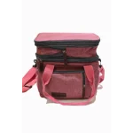 BOLSO TERMICO CON BOLSILLOS DE RED ROSA