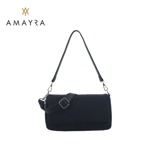 166057 CARTERA DOBLE CORREA NEGRA - Imagen 1