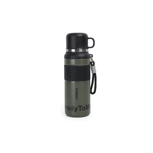 166542 BOTELLA ACERO DETROIT 800ML CON TAZA VERDE - Imagen 1