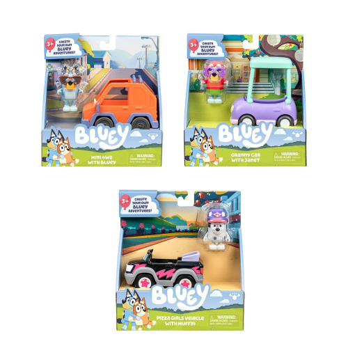 167703 AUTO CON FIGURAS BLUEY 7.6 CM VULCANITA - Imagen 1