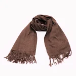 BUFANDA PASHMINA LEO MARRON LIMA - Imagen 4